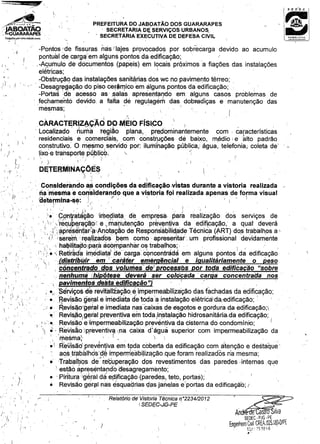 Relatório de vistoria técnica