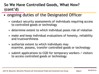 Canadian Regulation Of Controlled Military Goods And Technology May ...