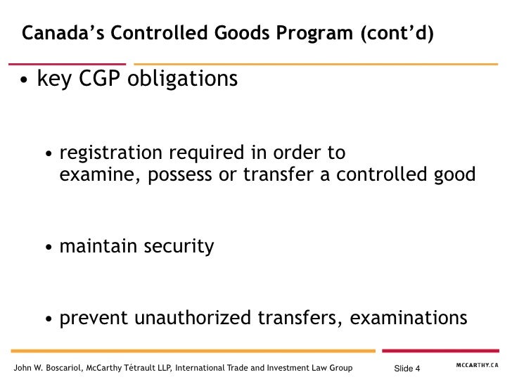 Canadian Regulation Of Controlled Military Goods And Technology May…