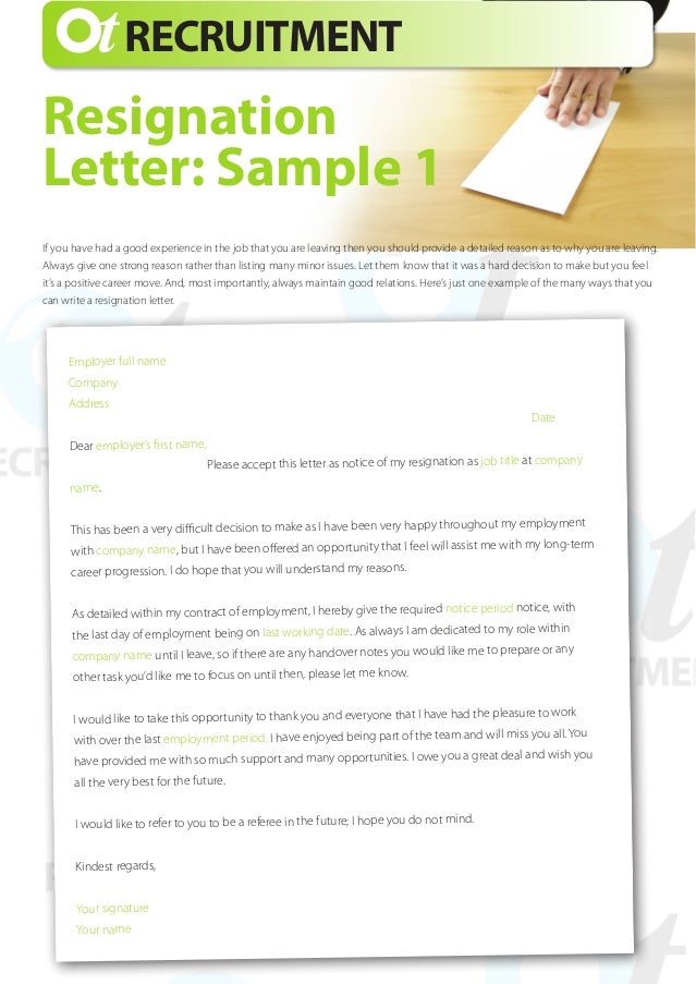resignation form dear employer letter