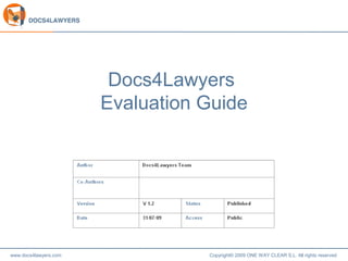 Docs4Lawyers  Evaluation Guide 