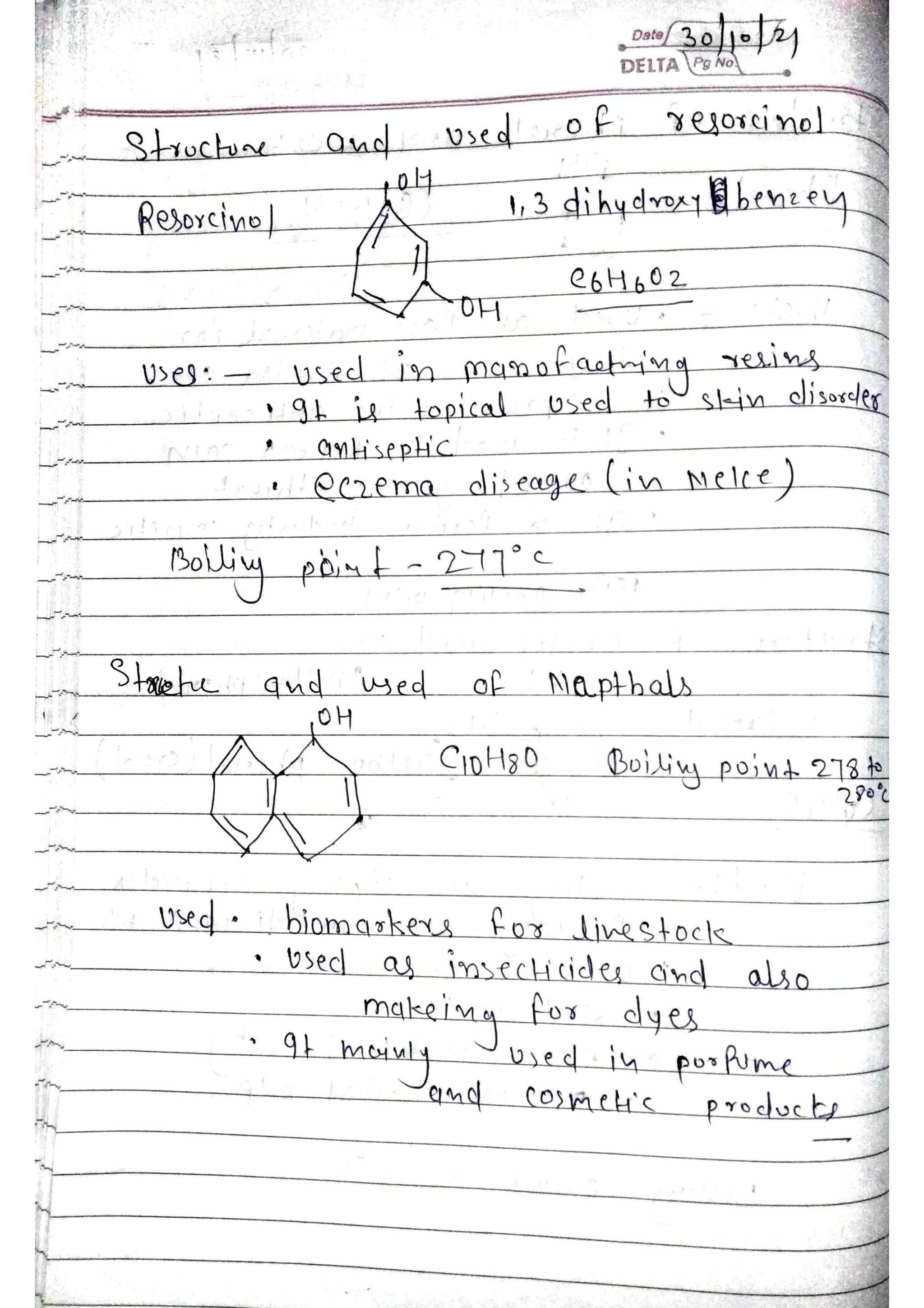 unit 2 hand writting notes of phenol amines acids