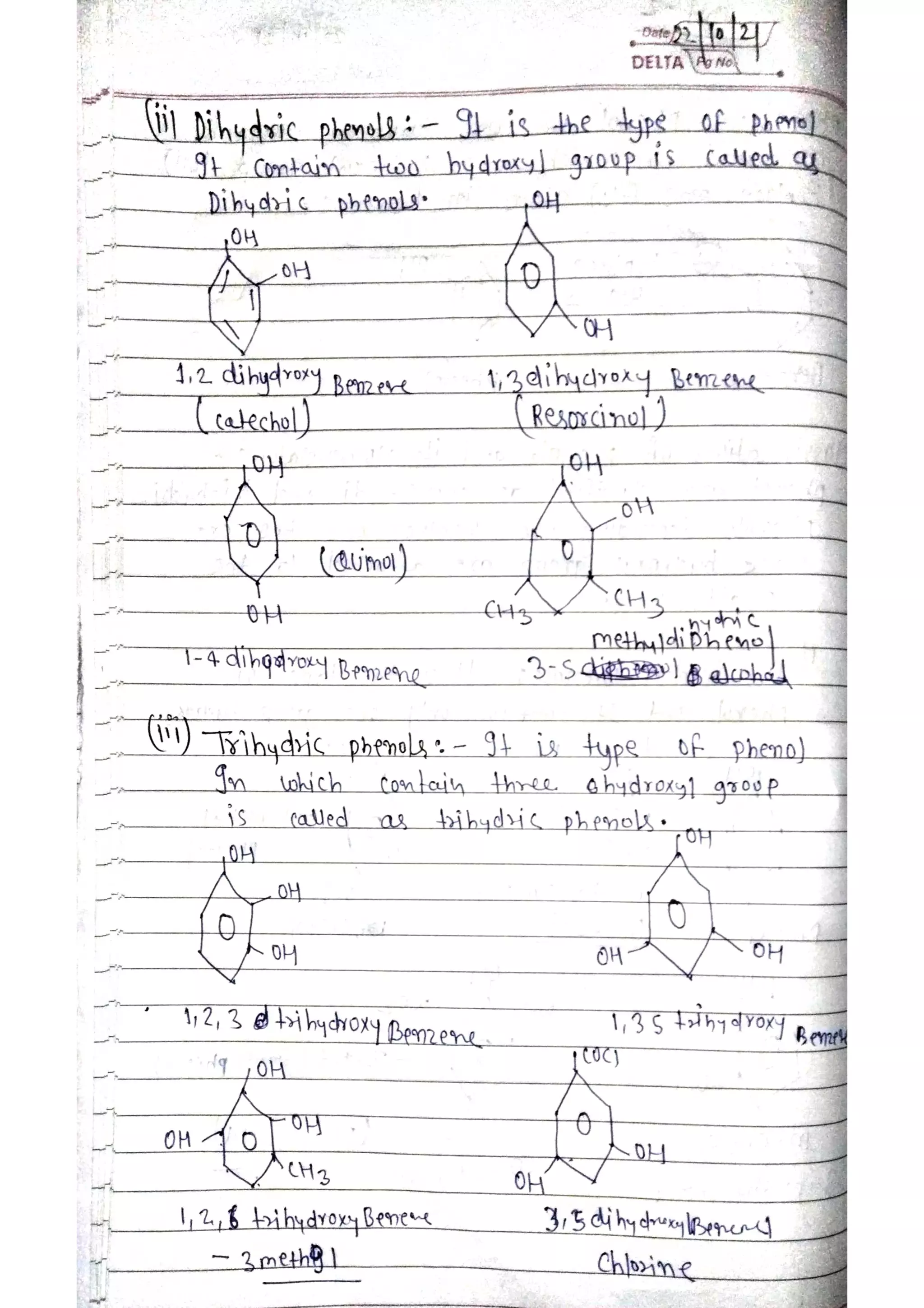 unit 2 hand writting notes of phenol amines acids