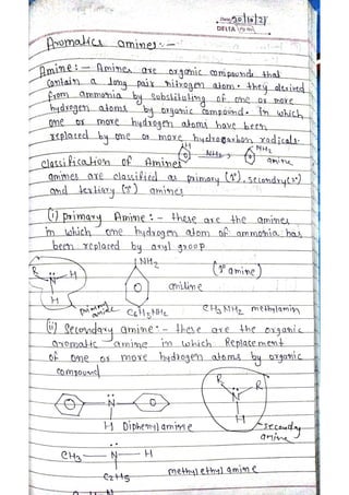 unit 2 hand writting notes of phenol amines acids | PDF