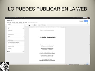 LO PUEDES PUBLICAR EN LA WEB




           pachoagua@gmail.com
 