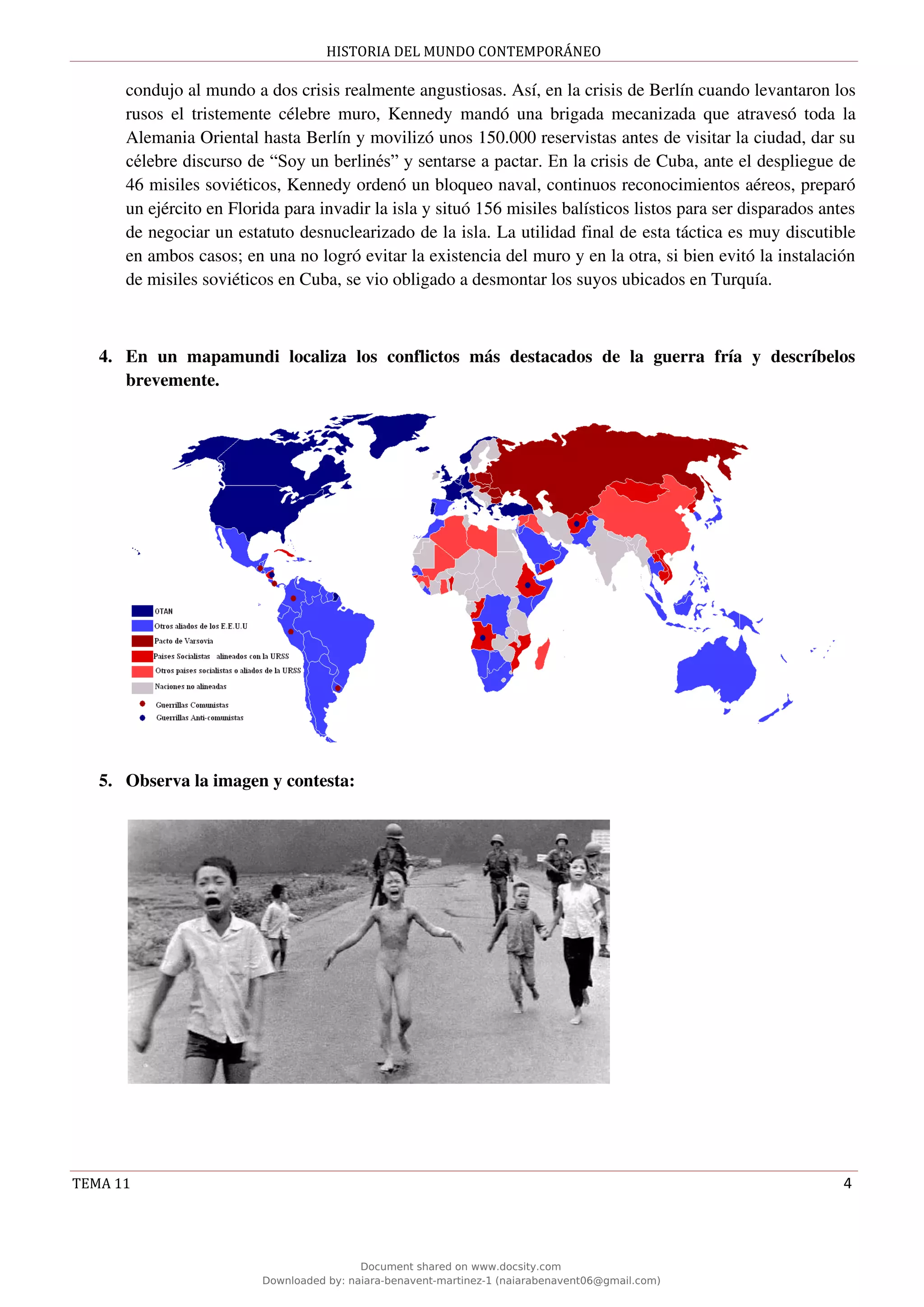 Actividades tema 11: La Guerra Fria | PDF