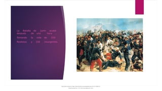 La Batalla de Junín acabó
después de una hora ,
Tomando la vida de 250
Realistas y 150 insurgentes.
Document shared on https://www.docsity.com/es/batalla-de-junin-01/7496107/
Downloaded by: jl-vv (jlvvmacs@gmail.com)
 