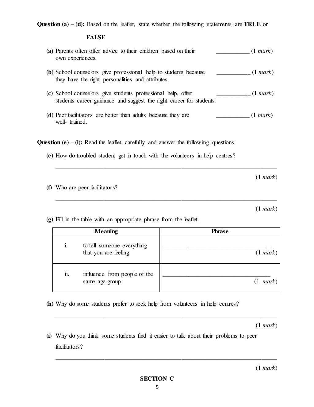 super exercise module english pt3 question with answer