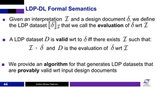 Institut Mines-Télécom
■ Given an interpretation and a design document , we define
the LDP dataset that we call the evalua...