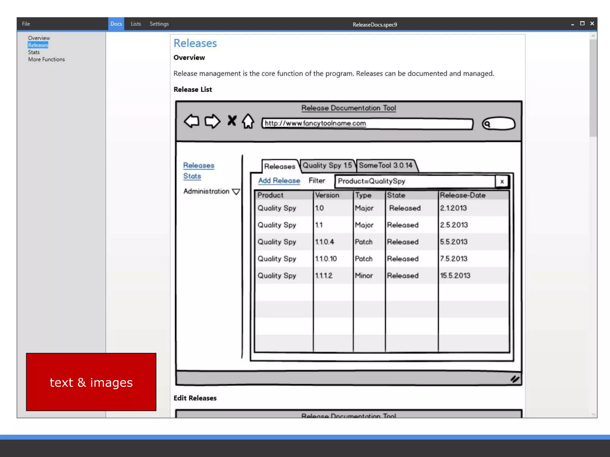 docs+lists - software specification tool | PPT