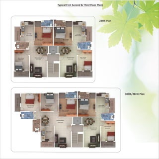 Typical First Second & Third Floor Plans




                                                                                                                                                                                                             2BHK Plan
                                                                          TOILET                  TOILET
                                                                          7'0''X3'6''             7'0''X3'6''
  4'0'' WIDE WASH




                                                                                                                                                                           4'0'' WIDE WASH
                                      KIT/DIN                                                                                                  KIT/DIN
                                    8'00"X12'00"                                                                                            8'00"X12'00"


                                                          BED ROOM                                              BED ROOM
                                                          11'3"X12'0"
                                                                                                                11'3"X12'0"




                                                                                                                                                             7'6''X4'6''
                                                                                                                                                             TOILET
                      TOILET
                      7'6''X4'6''


                                                                                          LIFT




               BED ROOM                               DRAW/DINING                                                      DRAW/DINING                    BED ROOM
                                                       10'6"X18'9"                                                      10'6"X18'9"                    9'0''X12'6''
                9'0''X12'6''




                    4'0'' WIDE BALC.                                                                                                                    4'0'' WIDE BALC.




                                                                                                                              TOILET
                                                                                                                              7'0''X3'6''
                                                                                                                                                       TOILET
                                                                                                                                                       7'0''X3'6''
                                                                                                                                                                                                                                                           3BHK/2BHK Plan
4'0'' WIDE BALC.




                                                                                                                                                                                                                                         4'0'' WIDE WASH
                                       BED ROOM                          BED ROOM                                                                                                                            KITCHEN
                                       12'6''X11'3"                       11'X11'3"                                                                                                                        8'00"X12'00"

                                                                                                            BED ROOM
                                                                                                            11'3"X12'0"                                    BED ROOM
                                                                                                                                                           11'3"X12'0"

                                    TOILET                                                                                                                                                                         TOILET
                                     8’X4'6''                                                                                                                                                                      7'6''X4'6''

                                                                                                 DRAW/DINING                                   Lift
                                                                                                  10'6"X18'9"
                                                      TOILET
                                                       7’X4'
                                                                                                                                                                                                                      BED ROOM
                                                                                                                                                                                       DRAW/DINING                        9'0''X12'6''
                                                                                                                                                                                             10'6"X18'9"
                                                                          KITCHEN
                                                                           8'0''X12'6''




                                                                     4'0'' WIDE WASH                                                                                                                                 4'0'' WIDE BALC.
 
