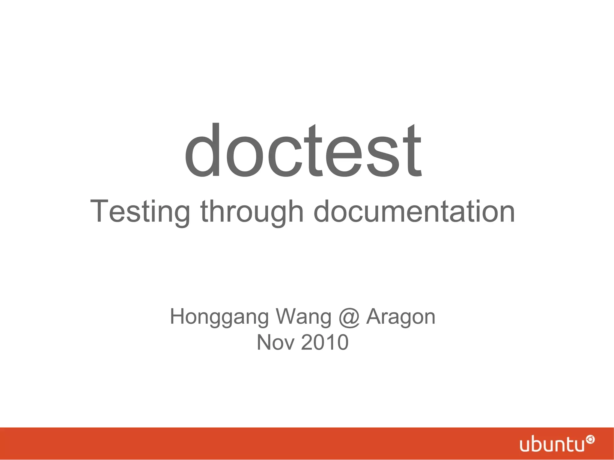 using python module: doctest | PPT