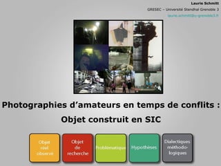 Photographies d’amateurs en temps de conflits : Objet construit en SIC Laurie Schmitt GRESEC – Université Stendhal Grenoble 3 [email_address] 
