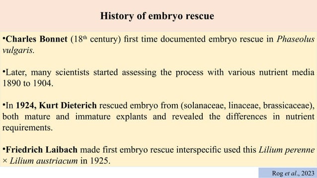 'Embryo rescue technique in fruit crops' | PPT