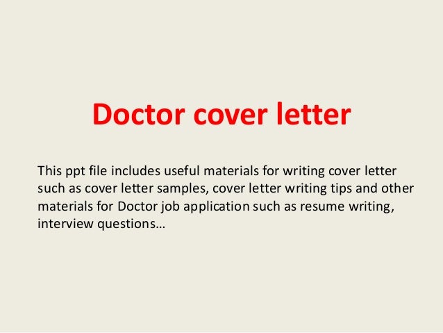 Doctor Cover Letter