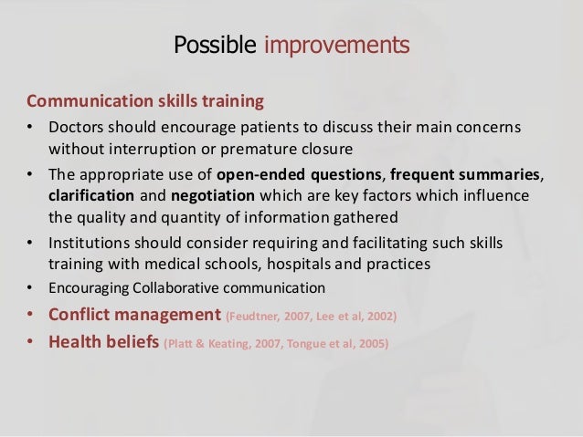 Doctor patient communication skils dissertation