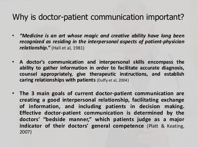 Doctor patient communication skils dissertation