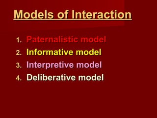 Paternalistic Model Example Doctor-Patient Relationship | PPT