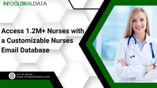 Access 1.2M+ Nurses with
a Customizable Nurses
Email Database
www.infoglobaldata.com
Visit Our Website:
 