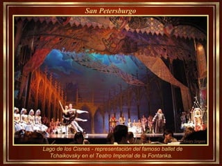 Lago de los Cisnes - representación del famoso ballet de Tchaikovsky en el Teatro Imperial de la Fontanka. San Petersburgo   