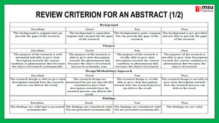 REVIEW CRITERION FOR AN ABSTRACT (1/2)
 