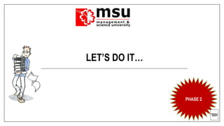 LET’S DO IT…
PHASE 2
 