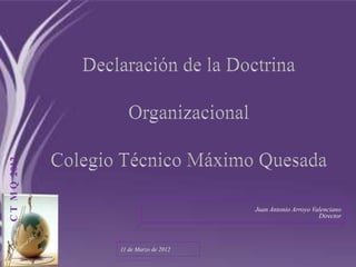C T M Q 2012




                                     Juan Antonio Arroyo Valenciano
                                                           Director




               11 de Marzo de 2012
 