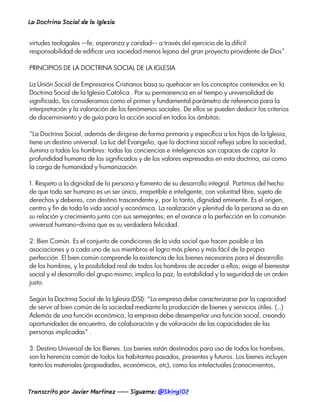 Doctrina social de la iglesia y sus principios | PDF