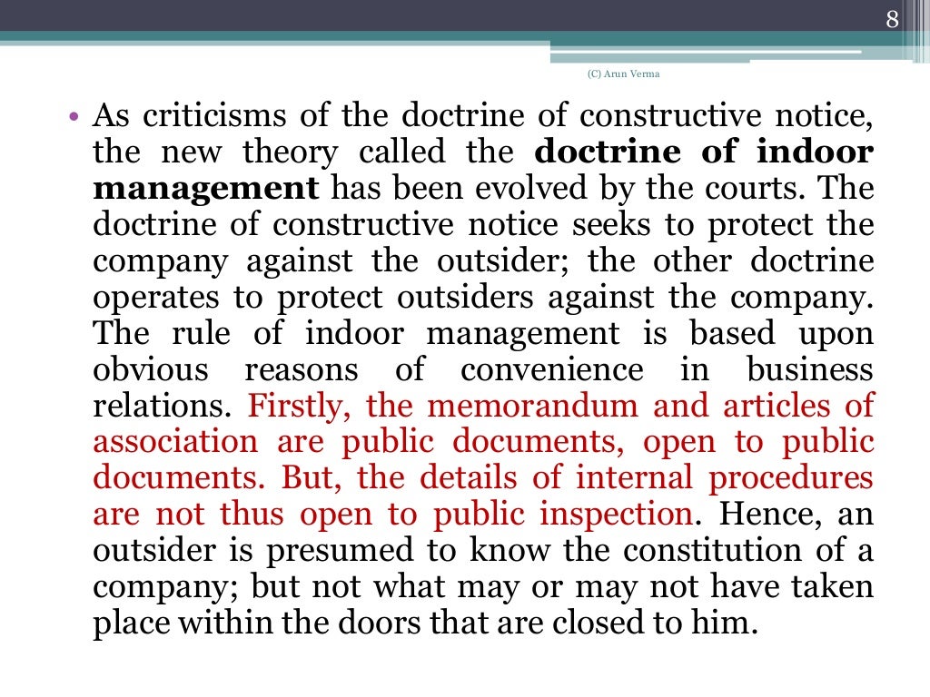 Doctrine of constructive notice