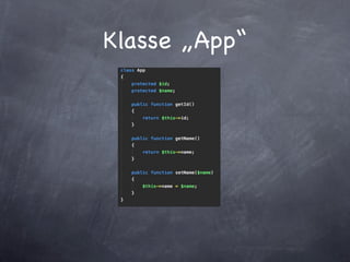 Klasse „App“
 