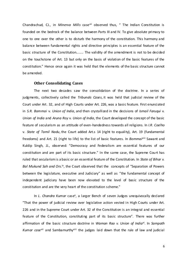 basic structure doctrine has been declared by the supreme court in