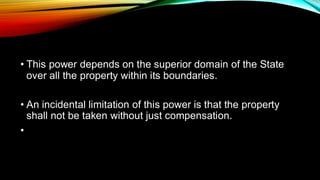 Doctrine of Eminent Domain Share Document PPT | PDF