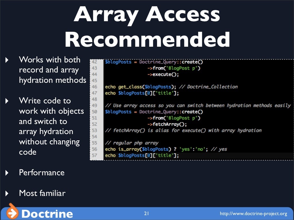 Doctrine Php Object Relational Mapper
