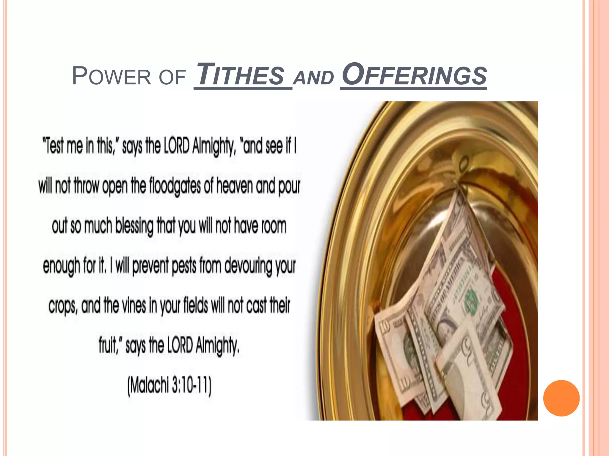 POWER OF TITHES AND OFFERINGS
 