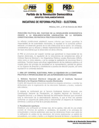 INICIATIVAS DE REFORMA POLÍTICO - ELECTORAL

 