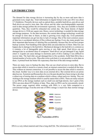 Data Storage in DNA Documentation | PDF