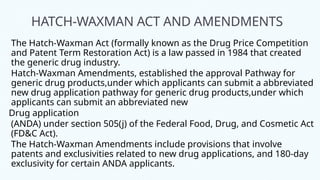 Hatch Amendment DOCUMENATION IN PHARMACEUTICAL INDUSTRY SAKSHI..pptx