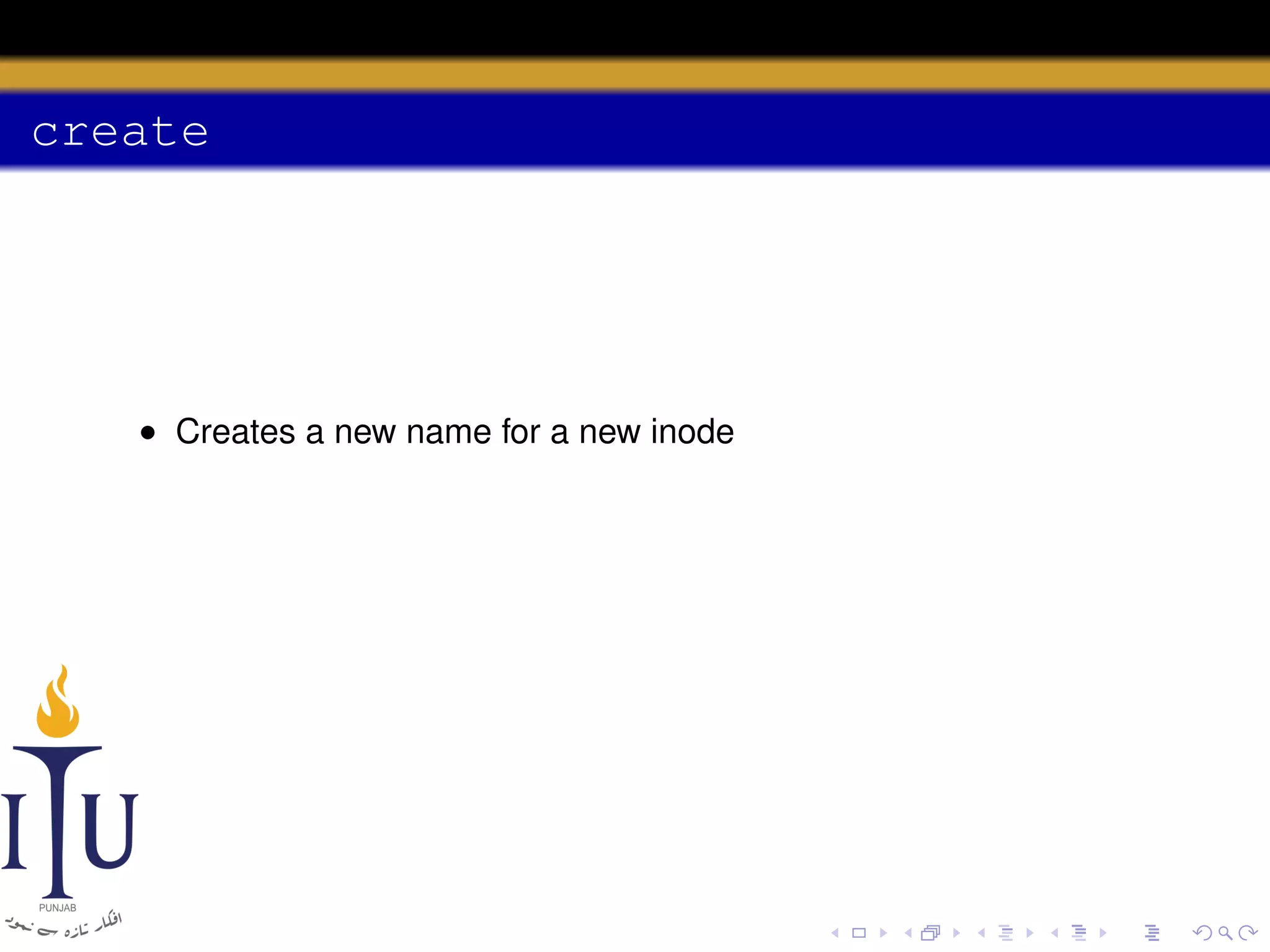 create

• Creates a new name for a new inode

 