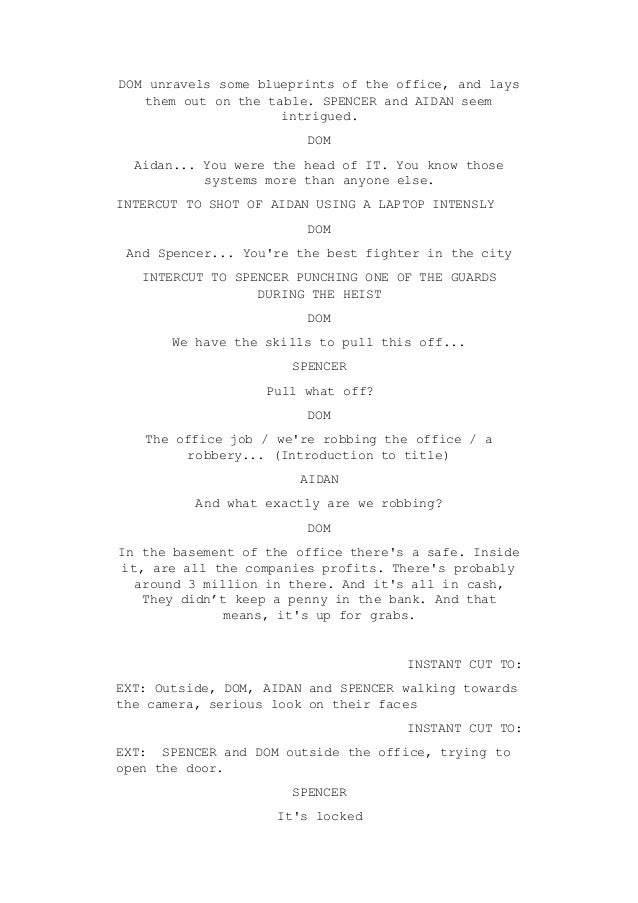 The Office Job Teaser Trailer Script