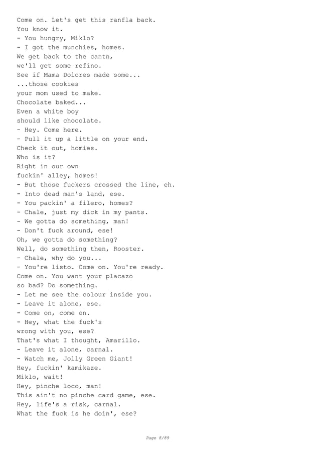 Blood In, Blood Out Script In Pdf Format – VXNZ