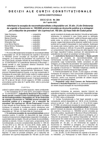 D E C I Z I I A L E C U R Ț I I C O N S T I T U Ț I O N A L E
CURTEA CONSTITUȚIONALĂ
D E C I Z I A Nr. 204
din 7 aprilie 2...
