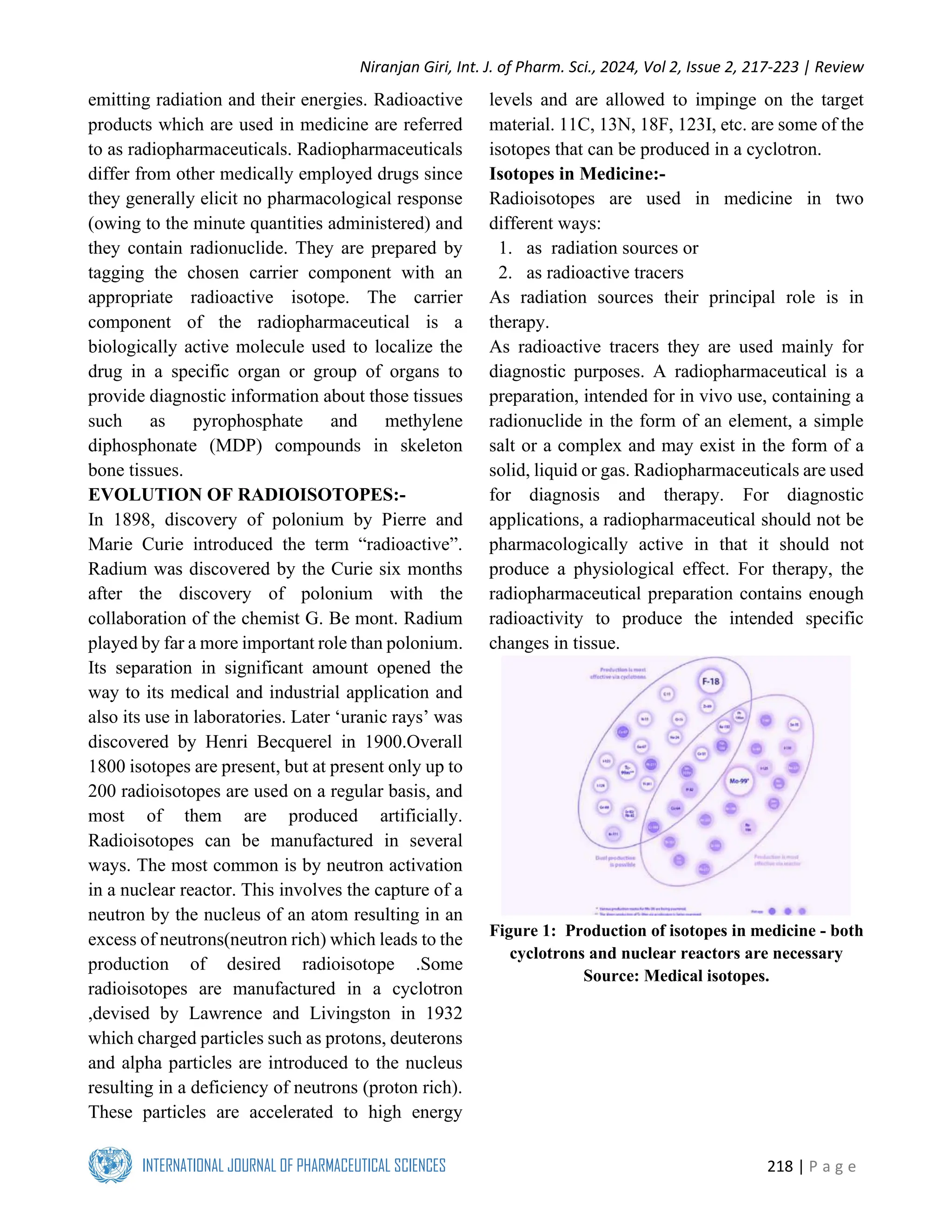 Review Article:- A REVIEW ON RADIOISOTOPES IN CANCER THERAPY | PDF