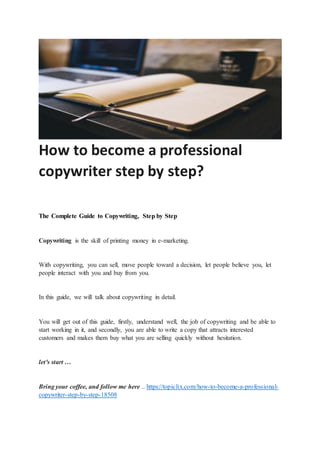 How to become a professional copywriter step by step? | DOCX