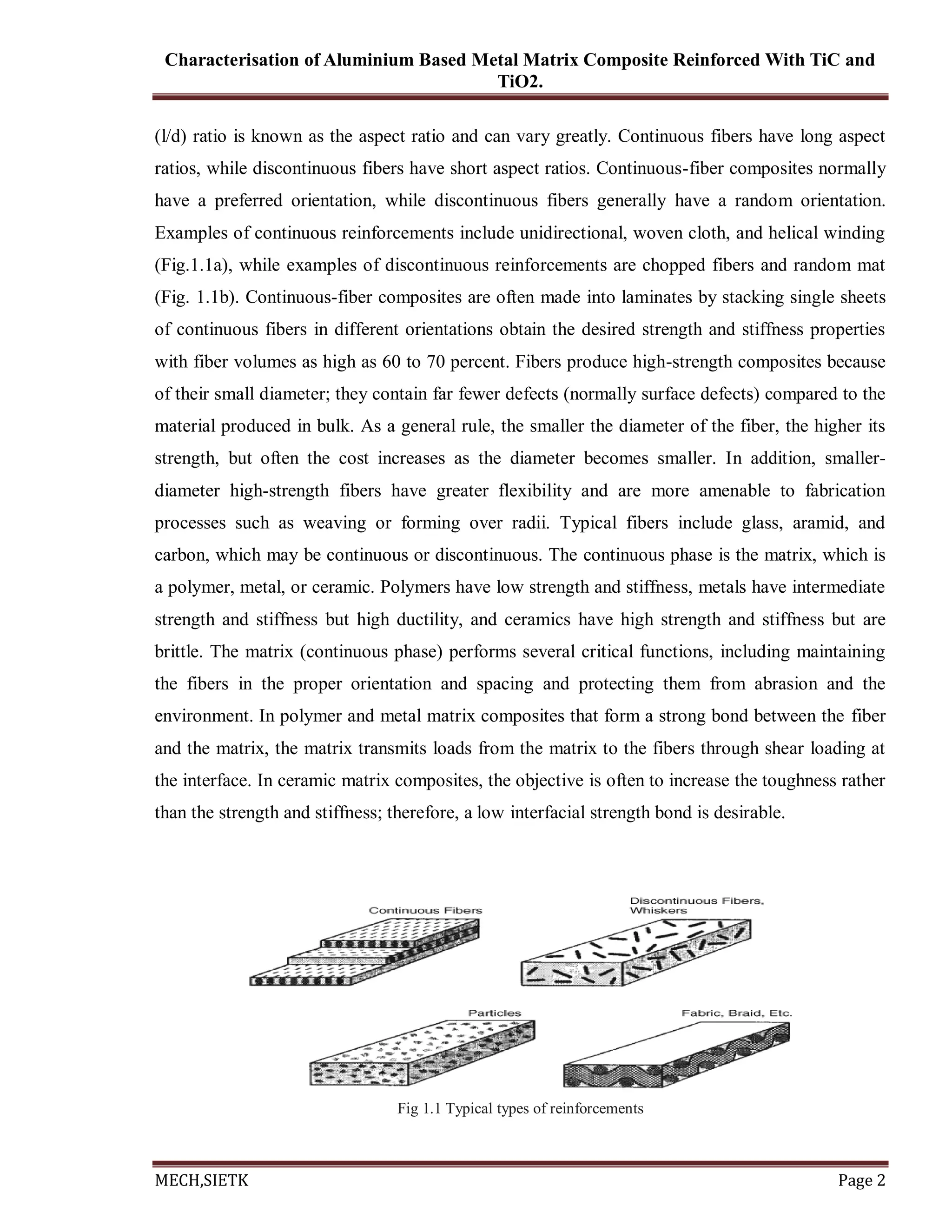 Characterisation of Aluminum based metal matrix composite reinforcement ...