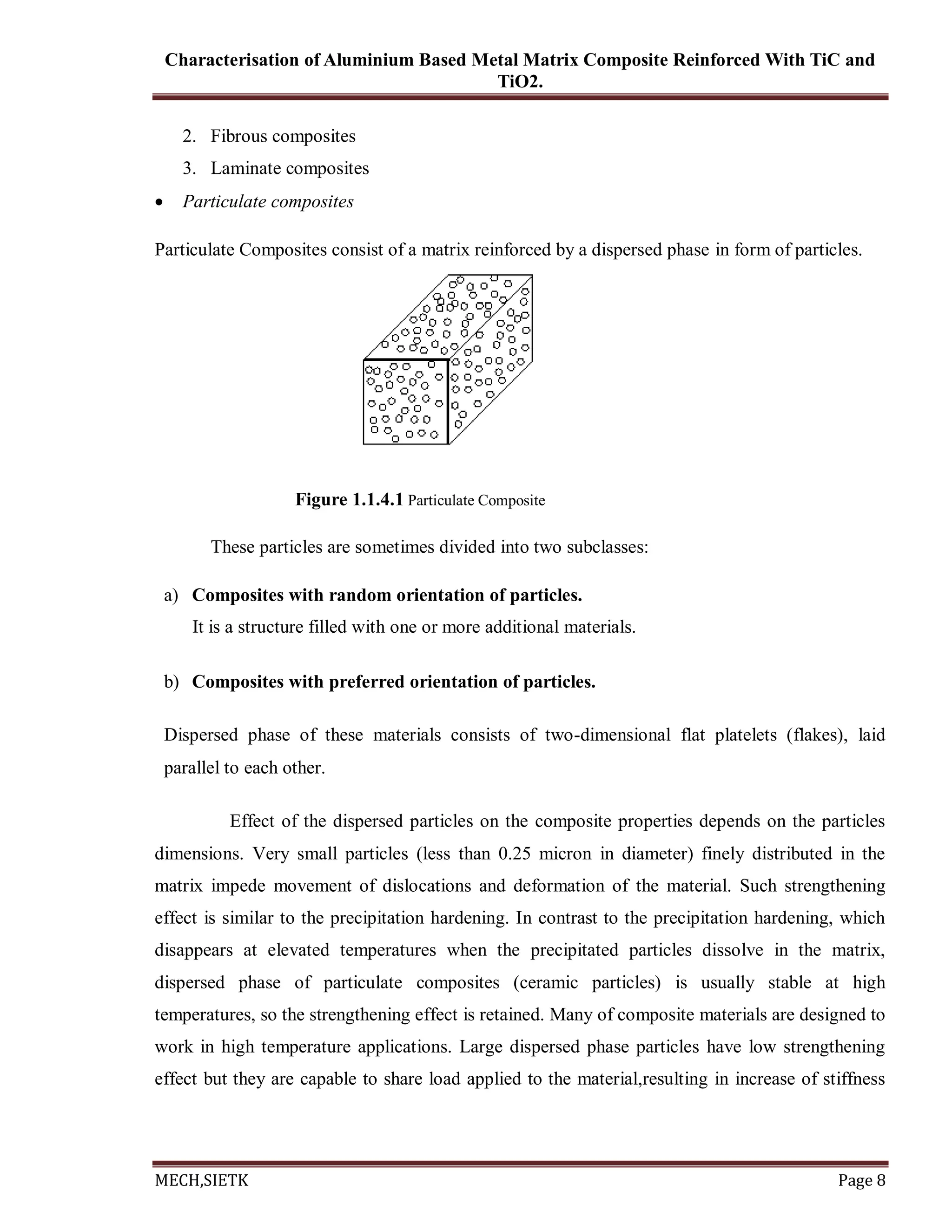 Characterisation of Aluminum based metal matrix composite reinforcement ...