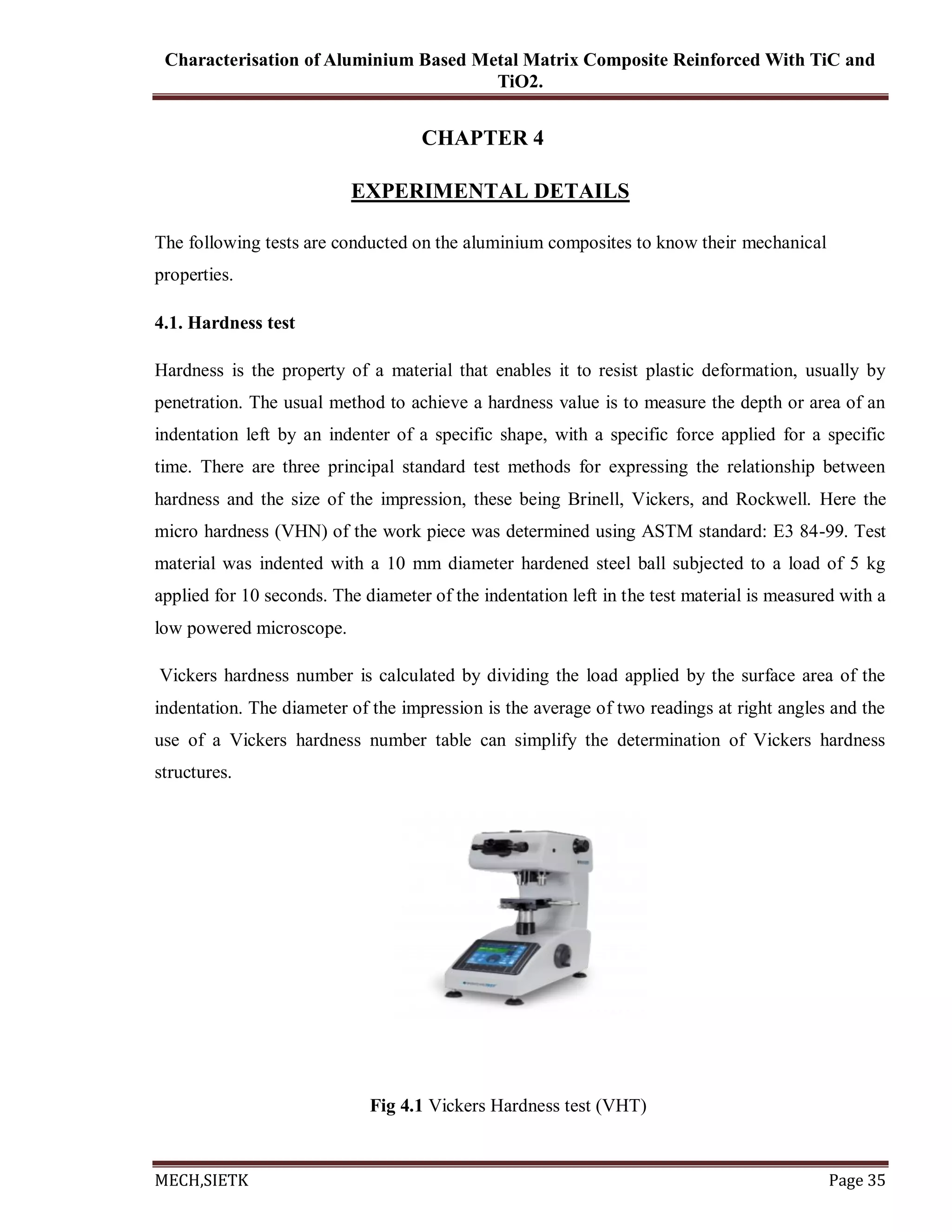 Characterisation of Aluminum based metal matrix composite reinforcement ...