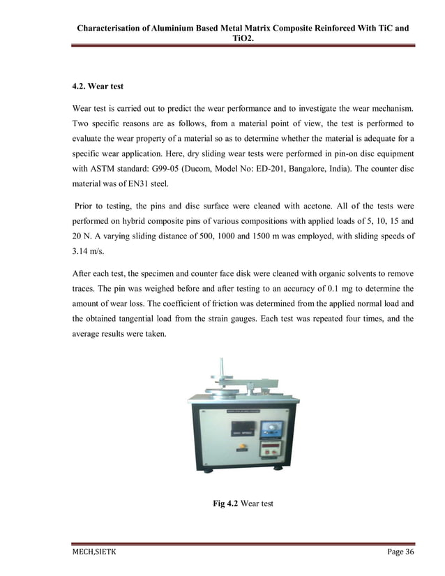 Characterisation of Aluminum based metal matrix composite reinforcement ...
