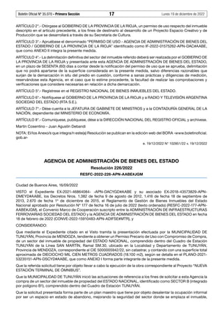 Boletín Oficial Nº 35.070 - Primera Sección 17 Lunes 19 de diciembre de 2022
ARTÍCULO 2°.- Otórgase al GOBIERNO DE LA PROV...