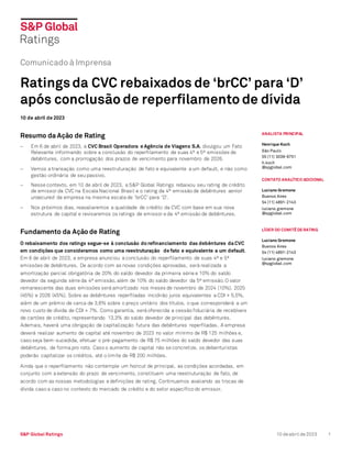 S&P Global Ratings 10 de abril de 2023 1
ANALISTA PRINCIPAL
Henrique Koch
São Paulo
55 (11) 3039-9751
h.koch
@spglobal.com...