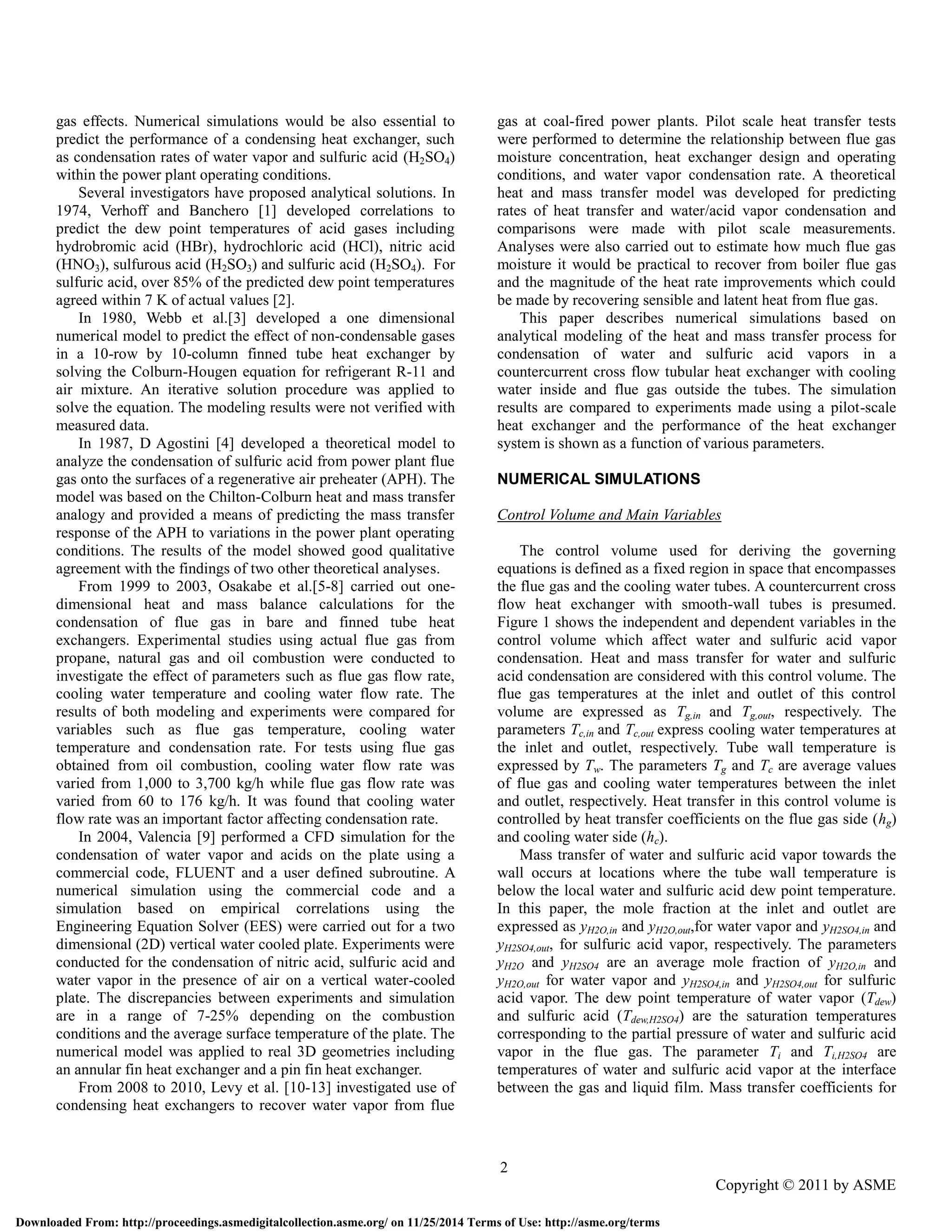 NUMERICAL SIMULATIONS OF HEAT AND MASS TRANSFER IN CONDENSING HEAT ...